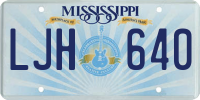 MS license plate LJH640