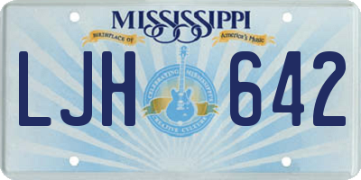 MS license plate LJH642