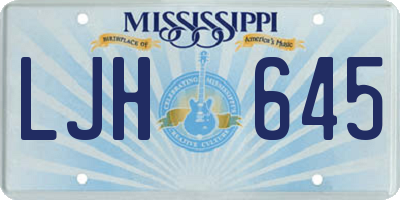 MS license plate LJH645