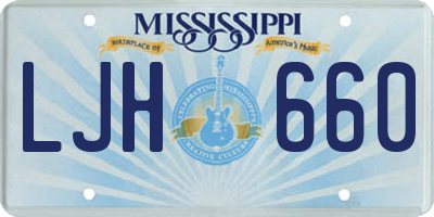 MS license plate LJH660