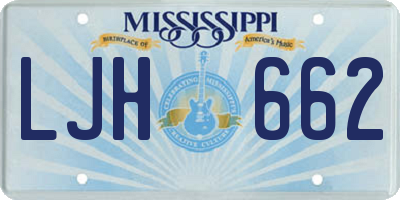 MS license plate LJH662