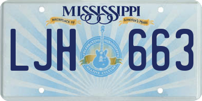 MS license plate LJH663
