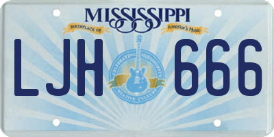 MS license plate LJH666