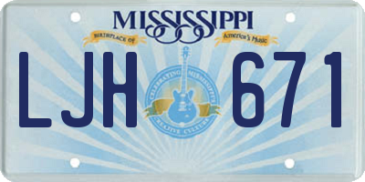 MS license plate LJH671