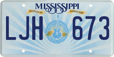 MS license plate LJH673
