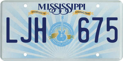 MS license plate LJH675