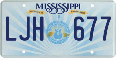 MS license plate LJH677