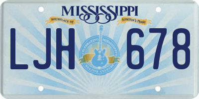MS license plate LJH678