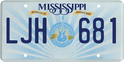 MS license plate LJH681