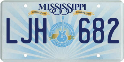 MS license plate LJH682