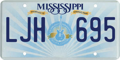 MS license plate LJH695