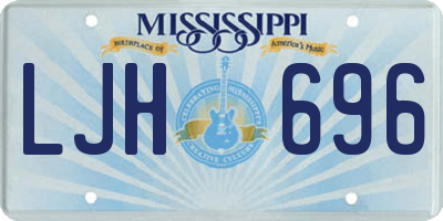 MS license plate LJH696