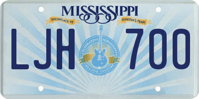 MS license plate LJH700