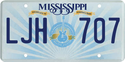 MS license plate LJH707