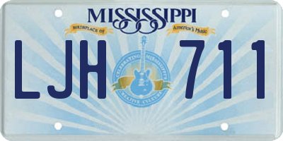 MS license plate LJH711