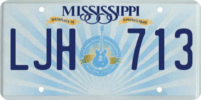 MS license plate LJH713