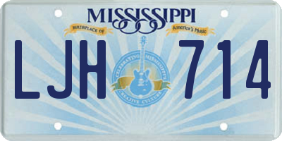MS license plate LJH714