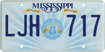MS license plate LJH717