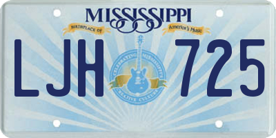 MS license plate LJH725