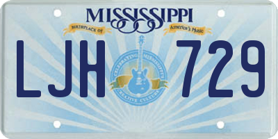 MS license plate LJH729
