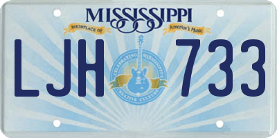 MS license plate LJH733