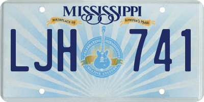 MS license plate LJH741