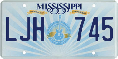 MS license plate LJH745