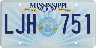 MS license plate LJH751