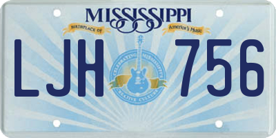 MS license plate LJH756