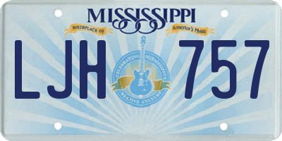 MS license plate LJH757