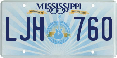 MS license plate LJH760