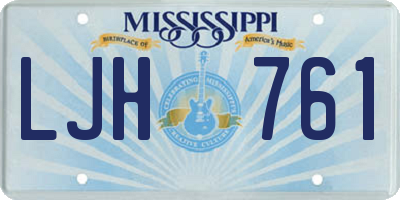 MS license plate LJH761