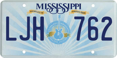 MS license plate LJH762