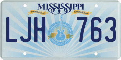 MS license plate LJH763