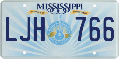 MS license plate LJH766