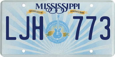 MS license plate LJH773