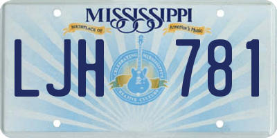 MS license plate LJH781