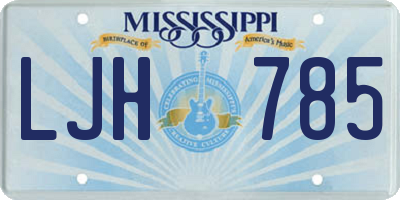MS license plate LJH785