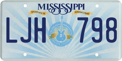 MS license plate LJH798