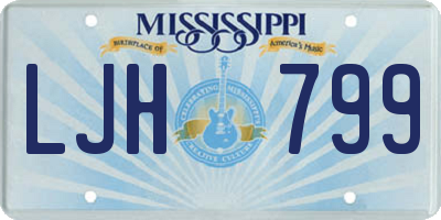 MS license plate LJH799