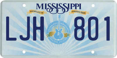 MS license plate LJH801