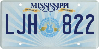MS license plate LJH822