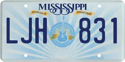 MS license plate LJH831