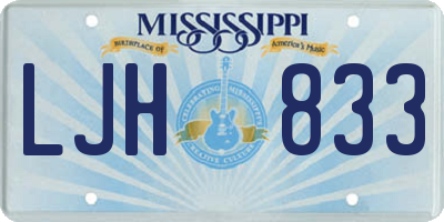 MS license plate LJH833