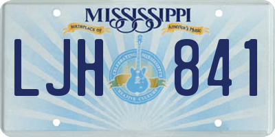 MS license plate LJH841