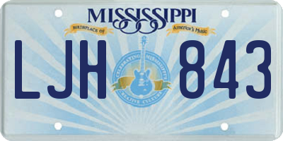 MS license plate LJH843