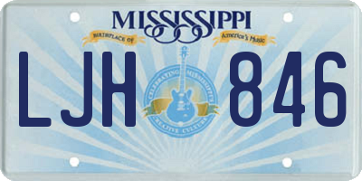 MS license plate LJH846