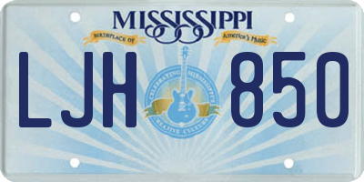 MS license plate LJH850