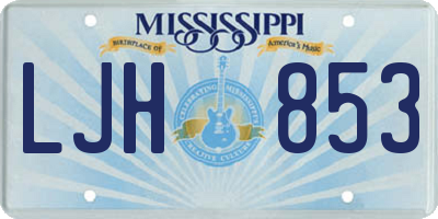 MS license plate LJH853