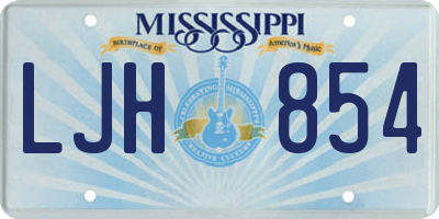 MS license plate LJH854